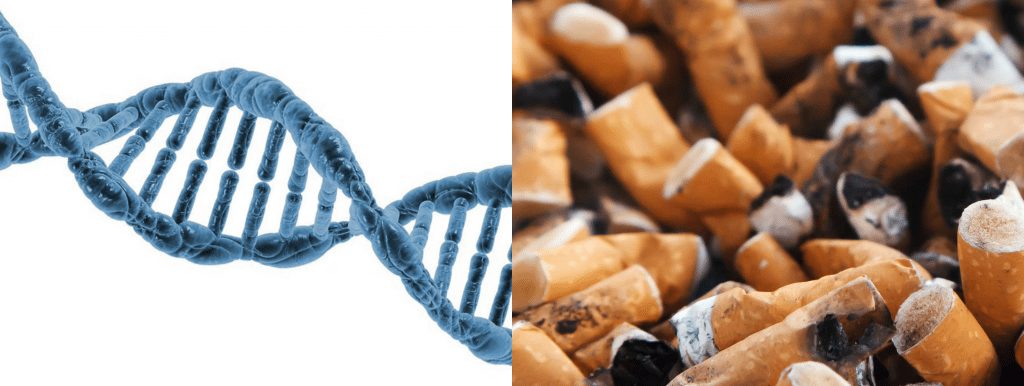 double helix DNA smoking cigarettes